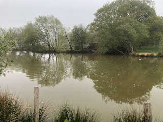 Facilities viewed across lake